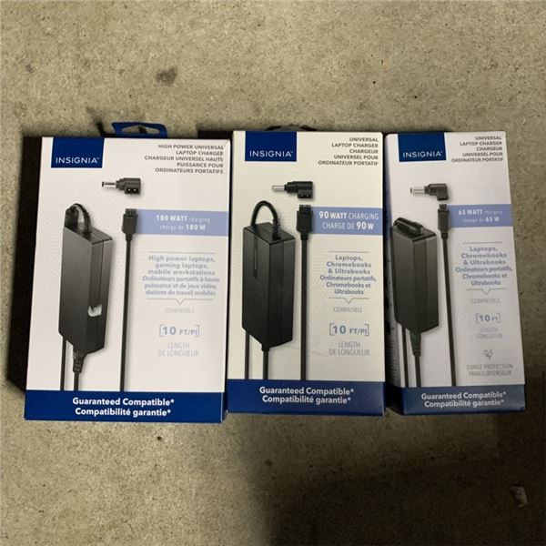 THREE BOXED UNIVERSAL CHARGERS WITH MULTITIPS