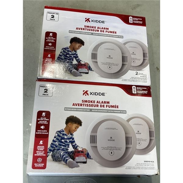 TWO 2 PACKS KIDDE SMOKE ALARMS