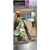 Image 6 : TRAY OF HOUSEHOLD ITEMS INCLUDING SMALL CUTTING BOARDS, VASES, POTATO MASHER, BREAD KNIFE ETC