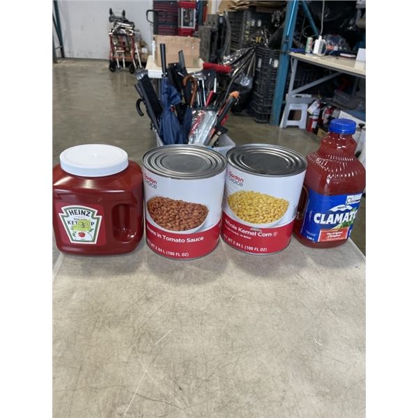 HEINZ TOMATO KETCHUP 2.84 LIRE, AND BEANS IN TOMATO SAUCE 2.84 LITRE, AND WHOLE KERNAEL CORN 2.84 LI