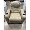 Image 1 : CREAM COLORED LEATHER RECLINER