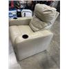 Image 3 : CREAM COLORED LEATHER RECLINER