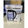 Image 2 : HAMILTON BEACH 1.7L ELECTRIC GLASS KETTLE - TESTED WORKING