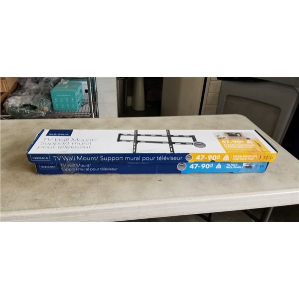 2 INSIGNIA 47-90" TV MOUNTS, FIXED AND TILTING, TOTAL RETAIL $159