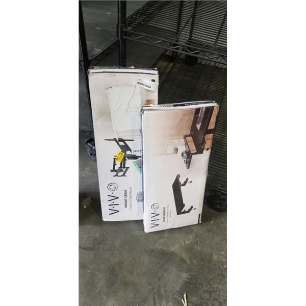 VIVO CORNER TV WALL MOUNT AND VIVO BLACK 22" VERSATILE DESKTOP SHELF RISER
