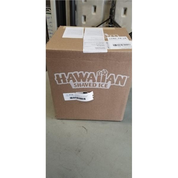 CASE OF HAWAIIAN SHAVED ICE. EXPIRES 07-10-2027