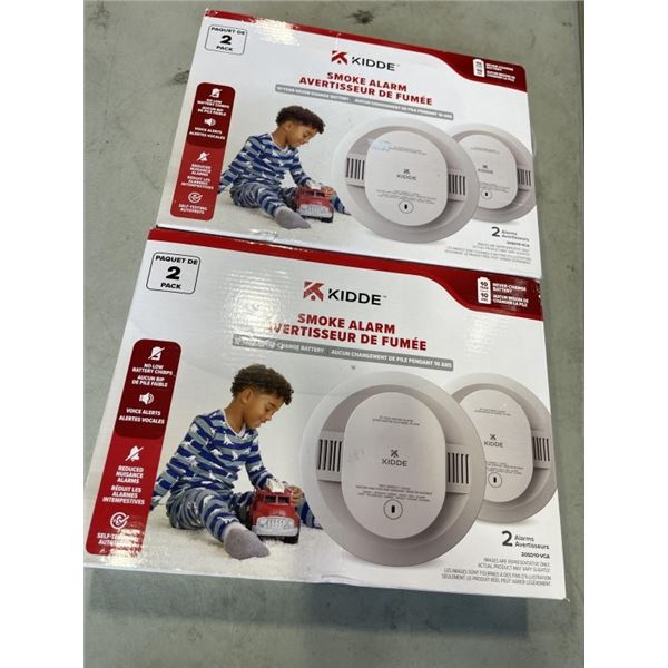 TWO 2 PACKS KIDDE SMOKE ALARMS