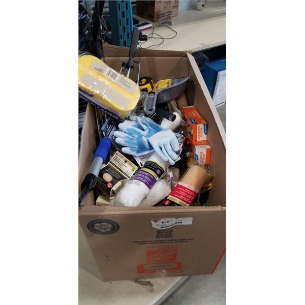 HUGE BOX OF ASSORTED NEW ITEMS, HOUSEHOLD, CLEANING SUPPLY ETC
