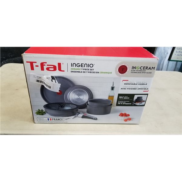 T-FAL INGENIO CERAMIC 7 PIECE STACKABLE COOKWARE SET