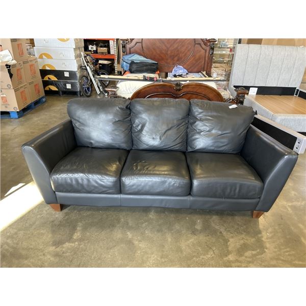BLACK LEATHER SOFA