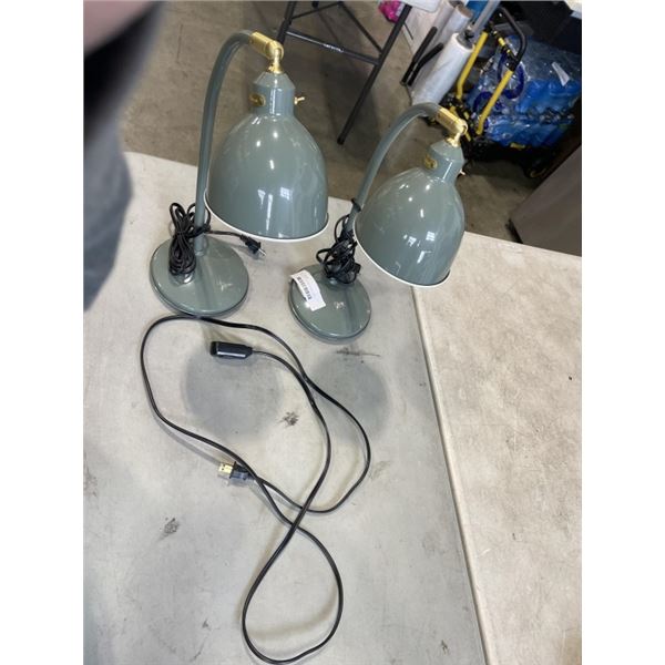 PAIR OF MODERN GREY TABLE LAMPS