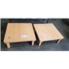 Image 1 : 2 FOLDABLE FLOOR TABLES. 29.5" X 29.5", 11.5" HIGH