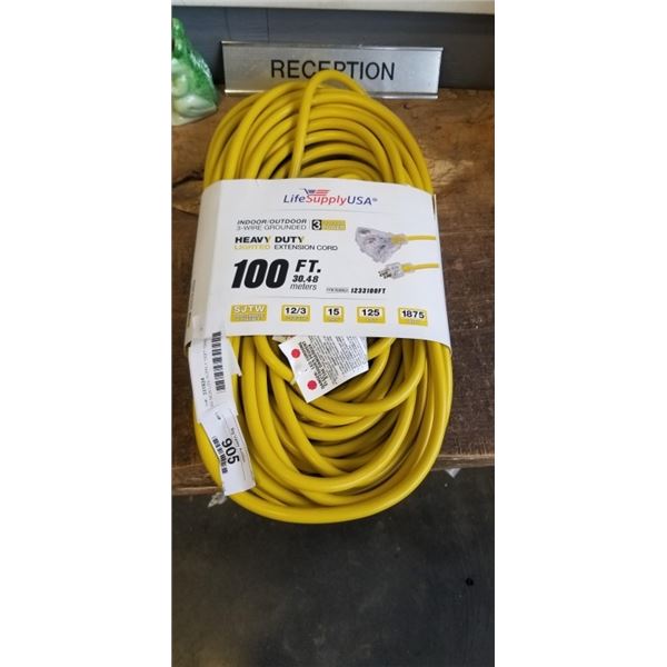 AS NEW LIFE SUPPLY 100FT 10AWG LIGHTED ORNAGE EXTENSION CORD
