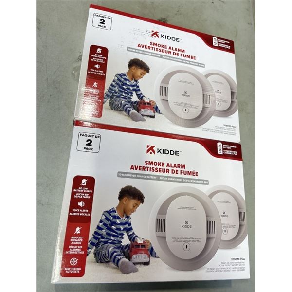 TWO 2 PACKS KIDDE SMOKE ALARMS