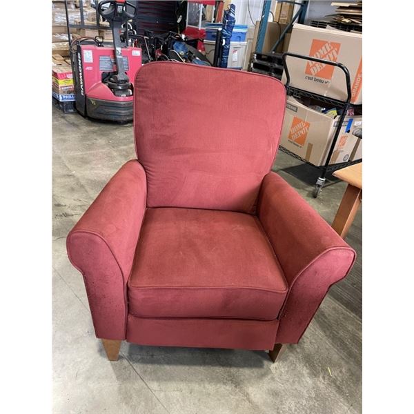 RED FABRIC PUSH BACK RECLINER