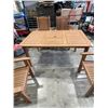 Image 3 : 4 OUTDOOR TEAK CHAIRS AND OUTDOOR TABLE