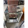 Image 5 : 2 UNIQUE MIRRORED SIDE TABLES, ONE HAS CRACK