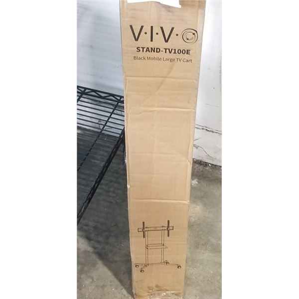 VIVO BLACK MOBILE LARGE TV CART