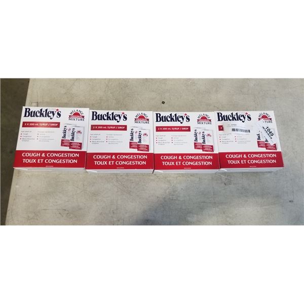 4 NEW BUCKLEYS COUGH AND CONGESTION SYRUP, 2X200ML PER BOX EXP. DEC/2026
