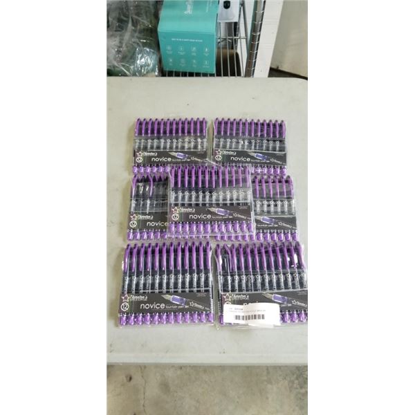 7 PACKS THORNTONS NOVICE MEDIUM POINT FOUNTAIN PEN SETS. 12 PENS PER SET