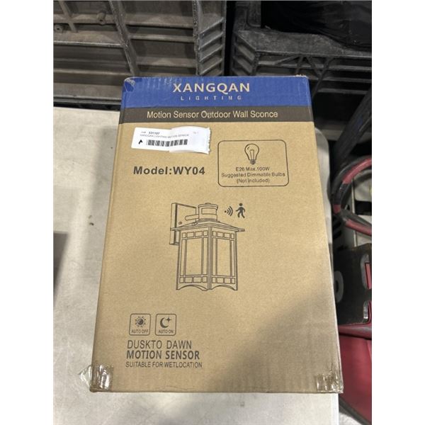 XANGQAN LIGHTING MOTION SENSOR OUTDOOR WALL SCONCE. DUSK TO DAWN MOTION SENSOR
