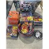 Image 2 : 2 BOXES AND METAL BIN OF HALLOWEEN DECORATIONS