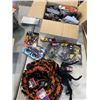 Image 5 : 2 BOXES AND METAL BIN OF HALLOWEEN DECORATIONS
