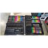 Image 4 : TRAY OF ART SUPPLIES INCLUDING 194 PIECES GIANT ART SET, VARIOUS OIL COLORS,BOB ROSS LIQUID WHITE OI
