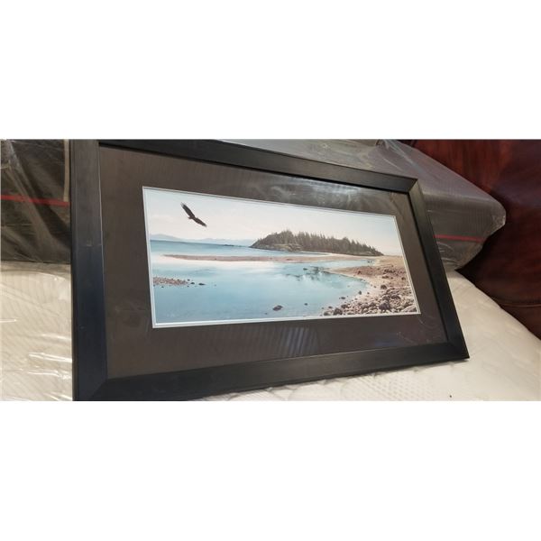 "SHELTER POINT" SIGNED FRAMED LUKE RAFFIN PRINT