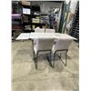 Image 4 : MODERN GLASS DRAW LEAF TABLE WITH 4 CHAIRS