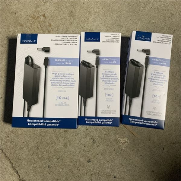 THREE BOXED UNIVERSAL CHARGERS WITH MULTITIPS