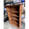 Image 2 : SOLID OAK BOOKSHELF, 5FT TALL 40 INCH WIDE