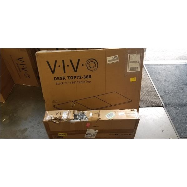 VIVO BLACK SINGLE MOTOR ELECTRIC DESK W/ BLACK TOP
