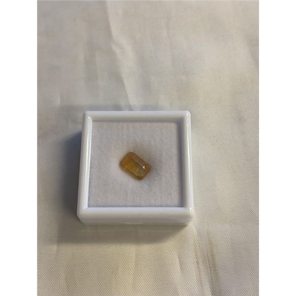 NEW 4.6CT NATURAL YELLOW SAPPHIRE GEMSTONE, UNTREATED, EMERALD CUT - RETAIL $1020