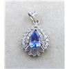 Image 2 : 1.6 CT CERTIFIED SILVER TANZANITE GEMSTONE PENDANT ($1,115 APPRAISAL)