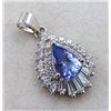 Image 3 : 1.6 CT CERTIFIED SILVER TANZANITE GEMSTONE PENDANT ($1,115 APPRAISAL)