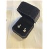 Image 2 : NEW S925 1.0CT EACH PRINCESS CUT MOISSANITE GEMSTONE STUD EARRINGS, MOUNTED IN 925 STERLING SILVER W
