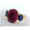 Image 2 : 4.71 CT CERTIFIED SILVER RUBY / SAPPH GEMSTONE RING ($8,504 APPRAISAL)