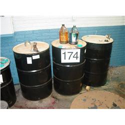 BARRELS (3X) 1 W/1/3 FULL OF TINTING ALCOHOL