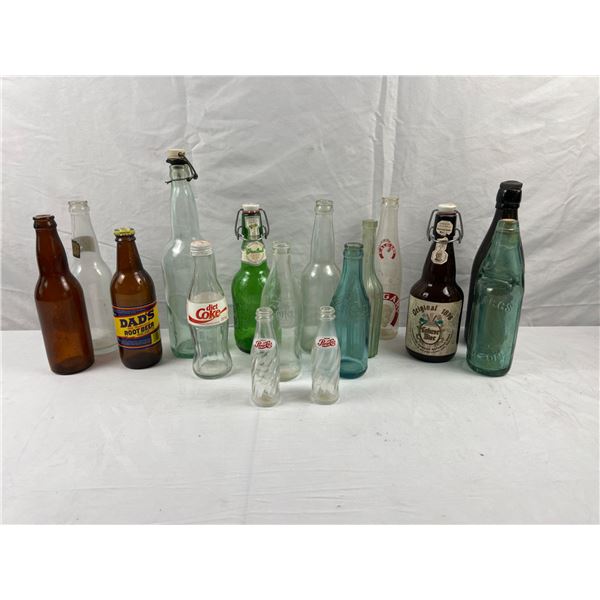 Collection of Soda and Beer Bottles
