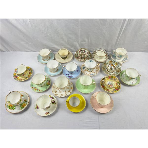 Assortment of China Cups & Saucers