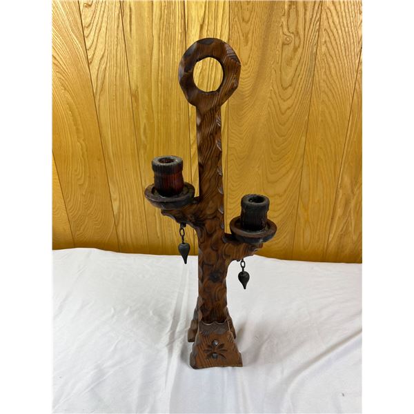 Wooden Candlestick Holder