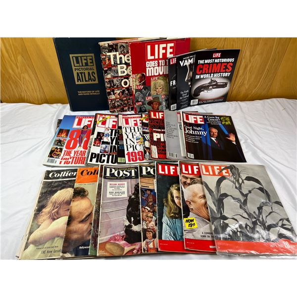 Assortment of Books and Life Magazines