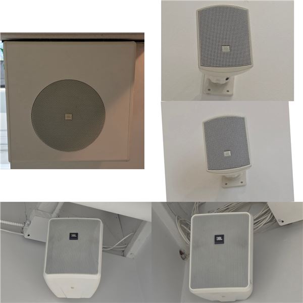 L2 - Group of 5 - JBL Subwoofer, 4-Pcs Various Size Speakers - Winning bidder responsible for remov — image 18