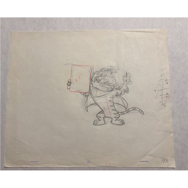 1980s Care Bears Animation Drawing: Tiger, Top Hat