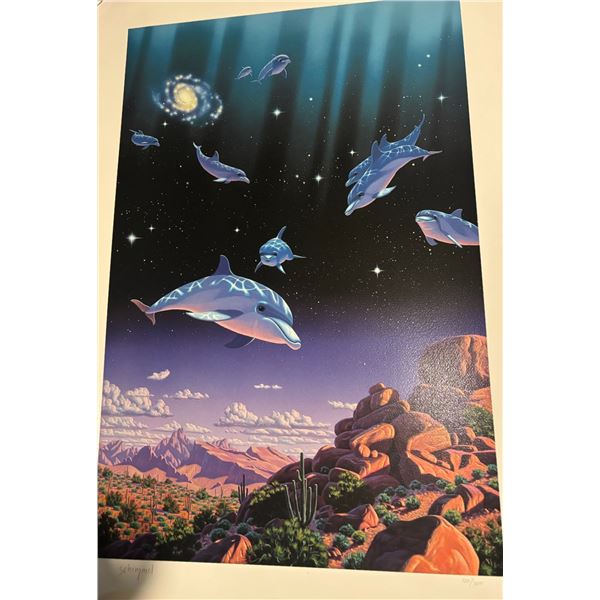 Schimmel Signed Dolphins Desert Lithograph 120/300