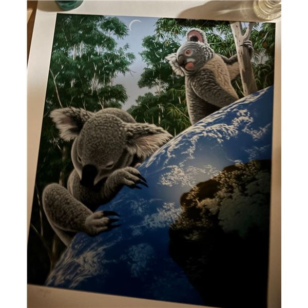 William Schimmel Koala & Earth Signed Serigraph