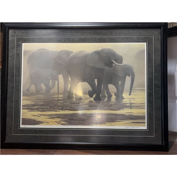 Robert Bateman Signed By the River Elephants Print