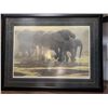 Image 1 : Robert Bateman Signed By the River Elephants Print