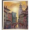 Image 1 : Signed Venice Canal Scene Art Print 30" × 27"